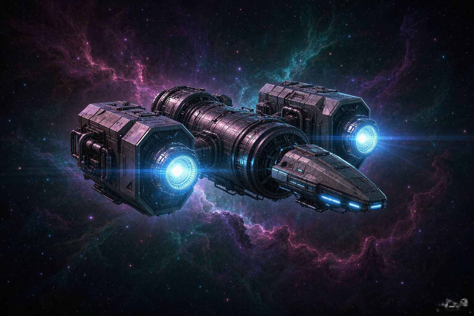 穿越星云的星际飞船